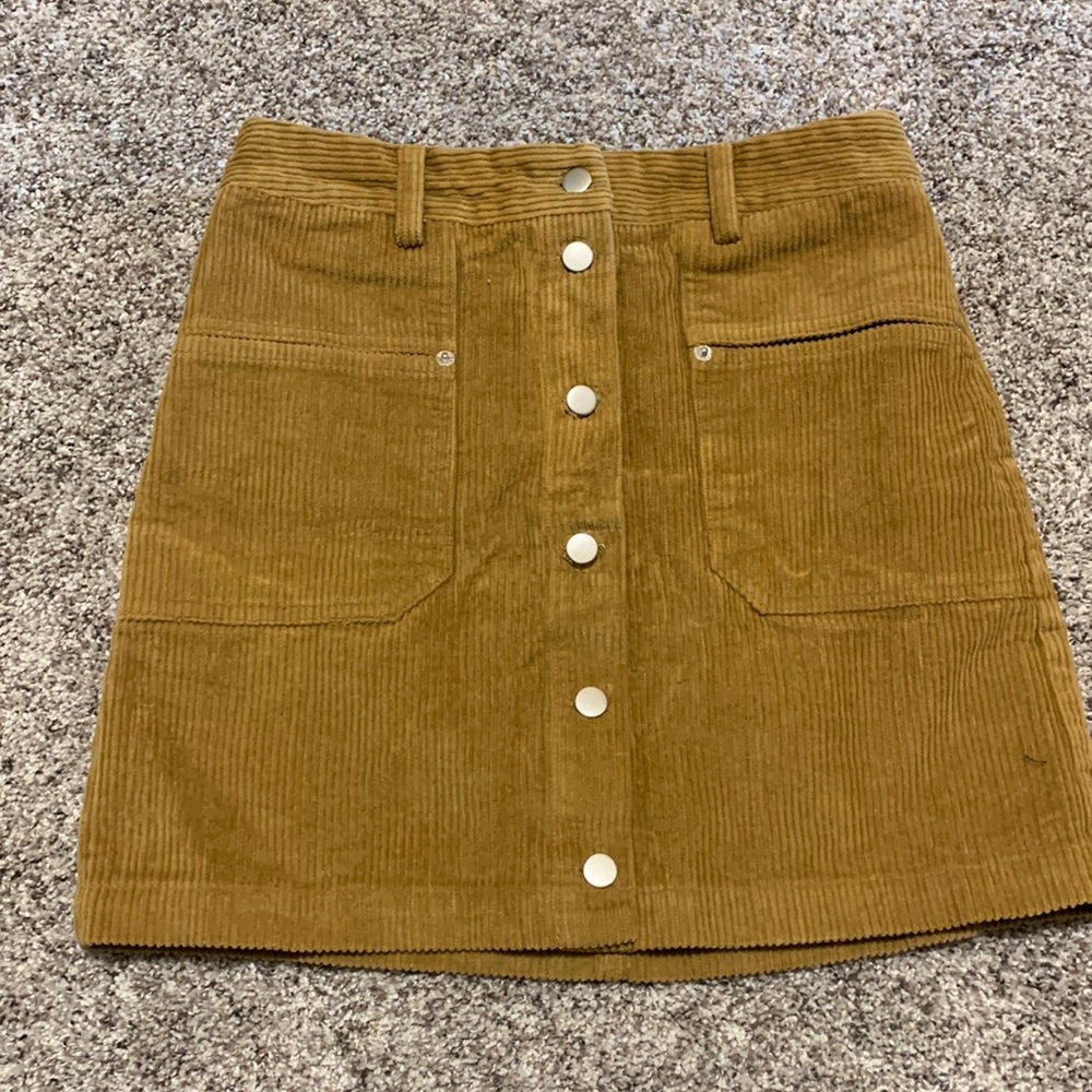 Corduroy button up skirt
